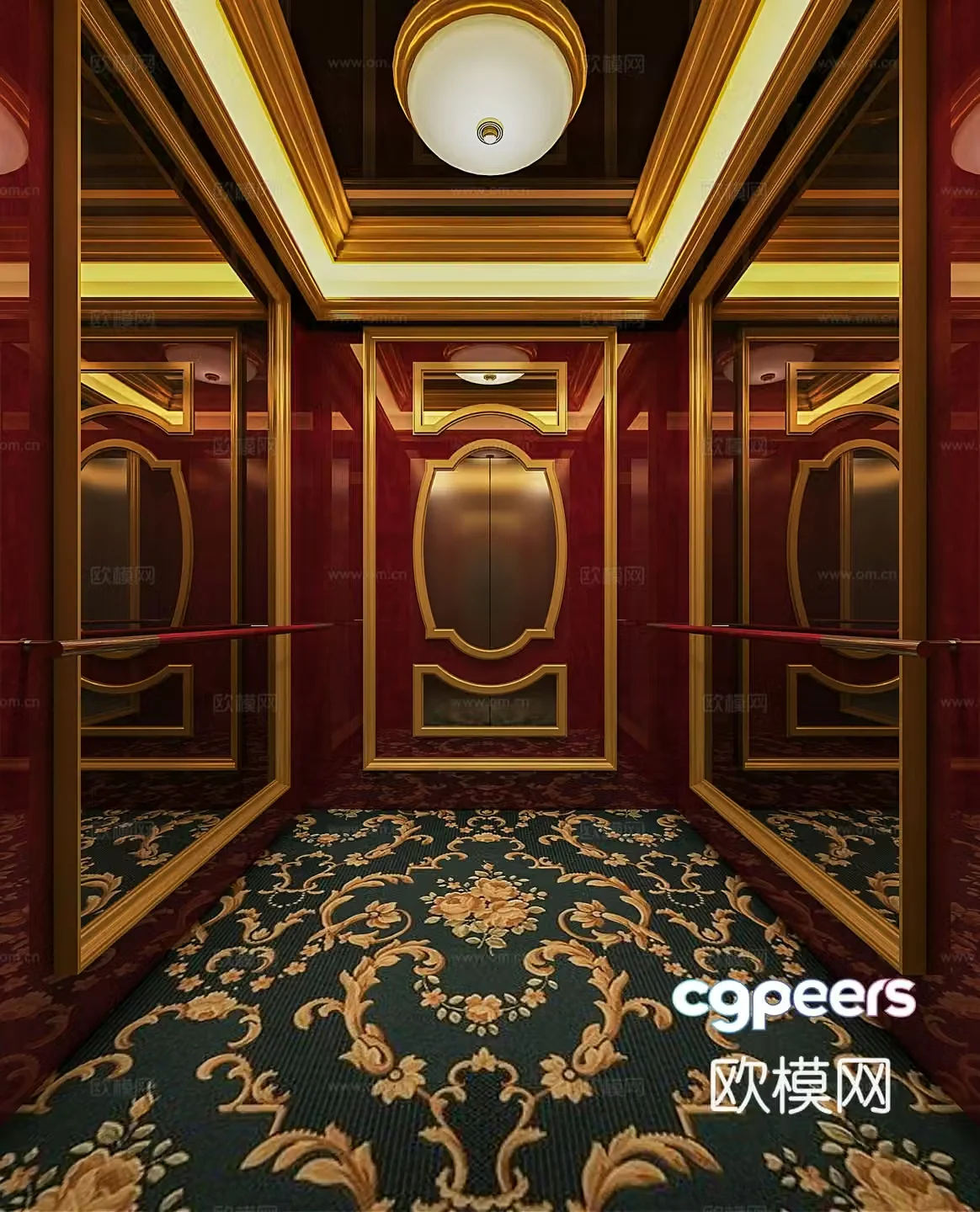 European hotel elevator 3d model