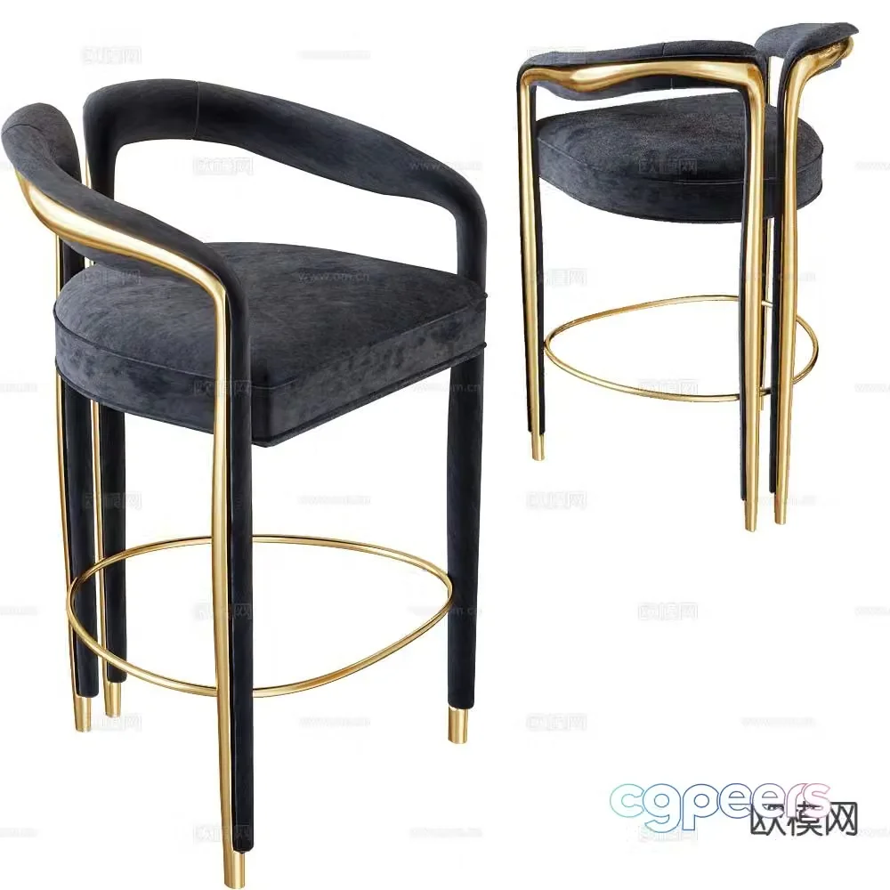 Salto bar stool bar stool high stool 3d model