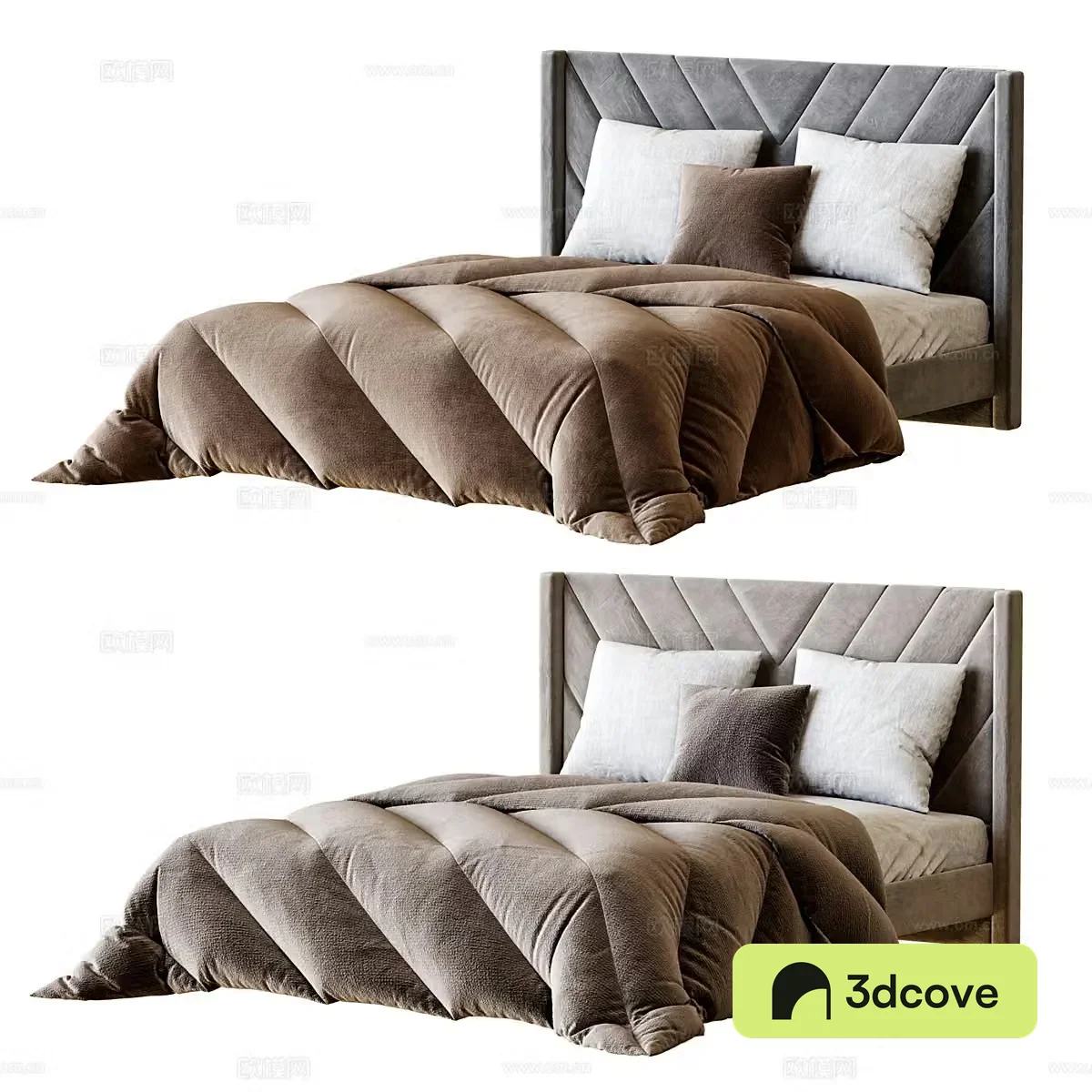 American fabric double bed