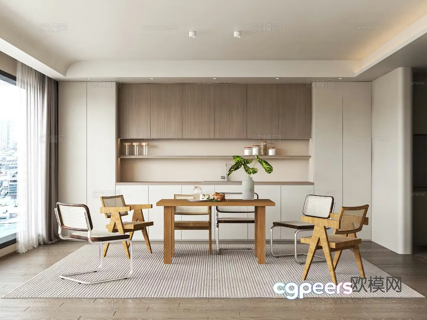 Modern style restaurant 3d model