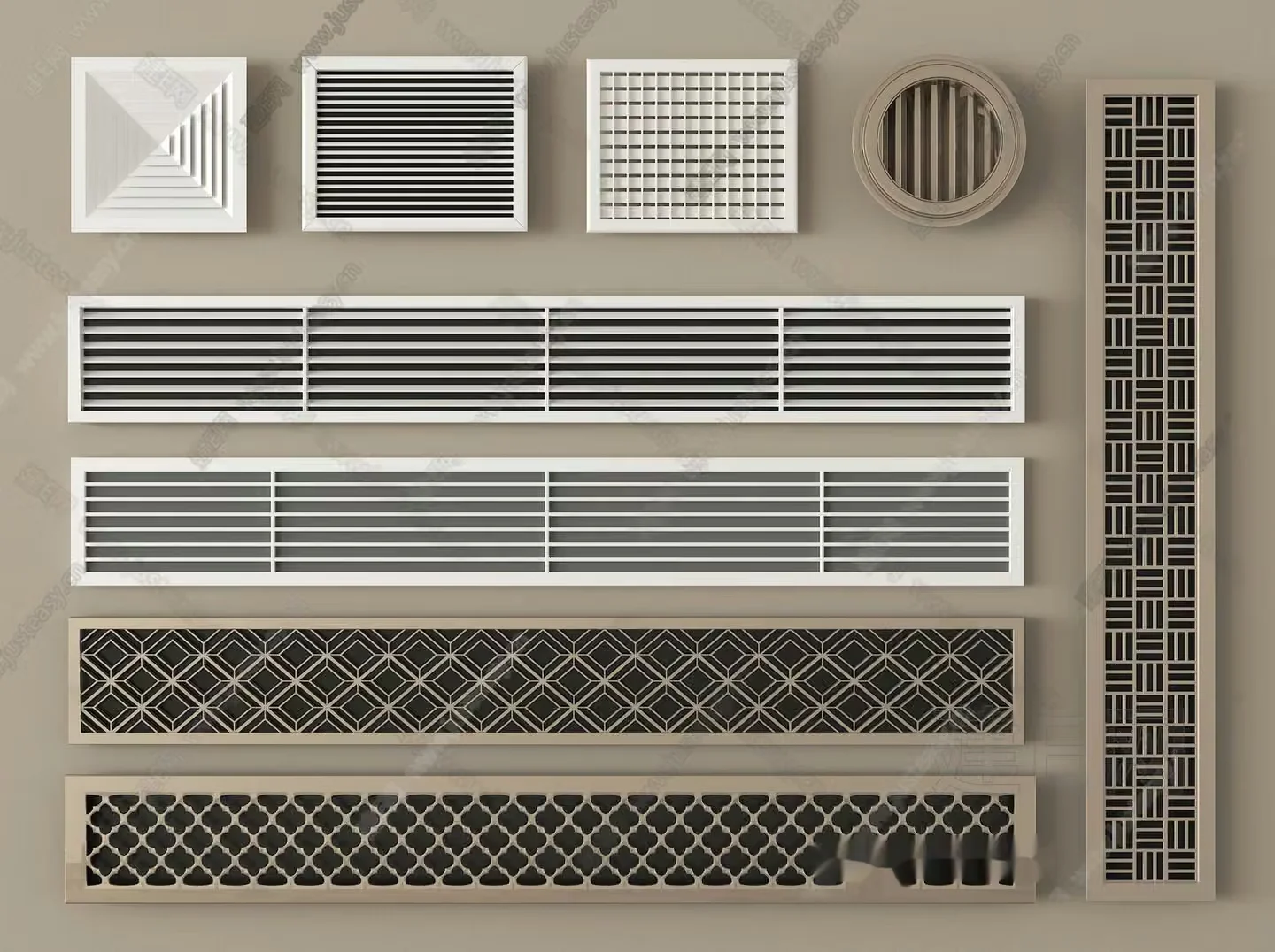 Decorative Air Vent Grilles 3D Model – 10850 – VRAY Render