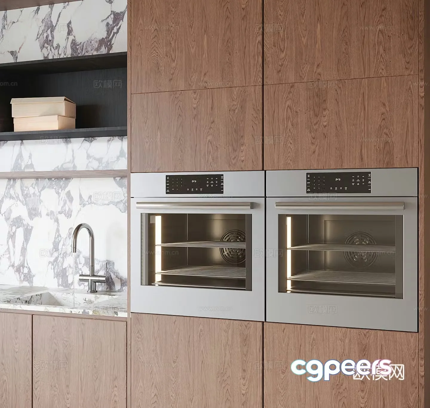 Modern embedded oven 3d model