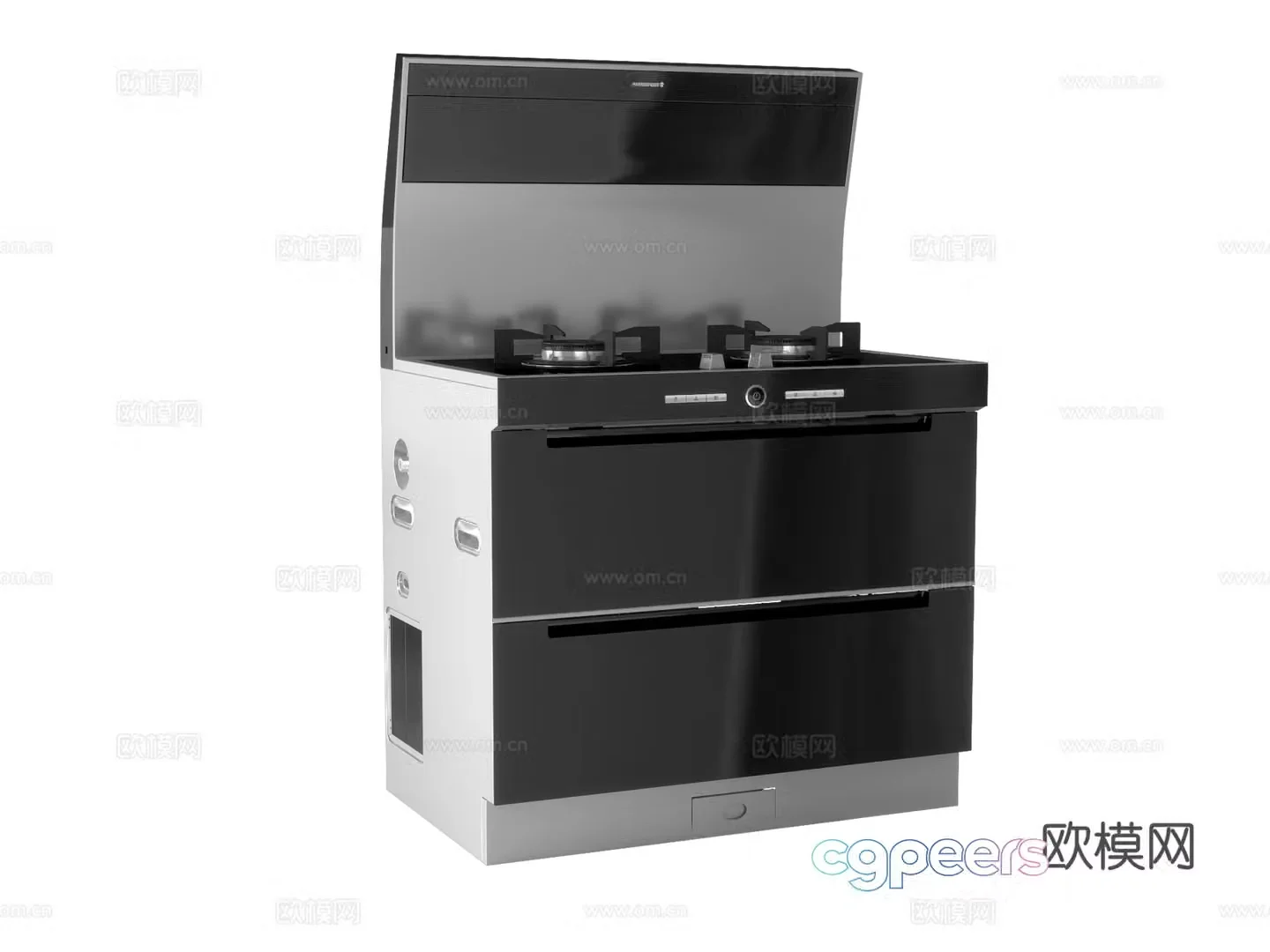 Modern integrated stove 3D model