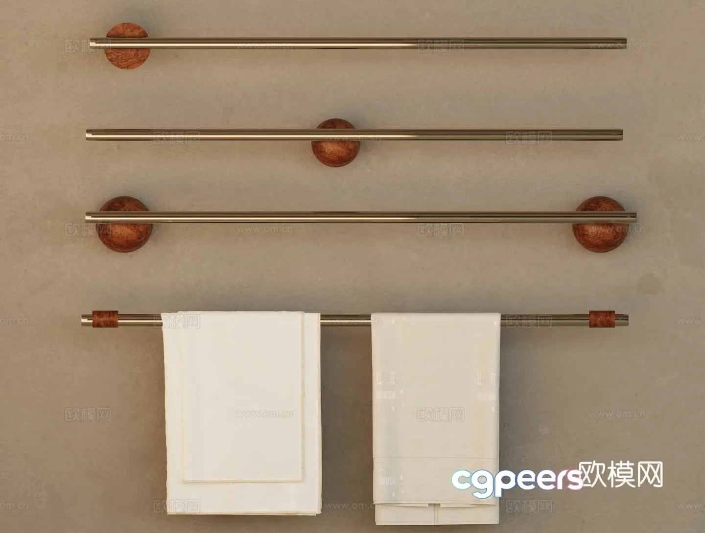 Middle-aged towel rack 3d model
