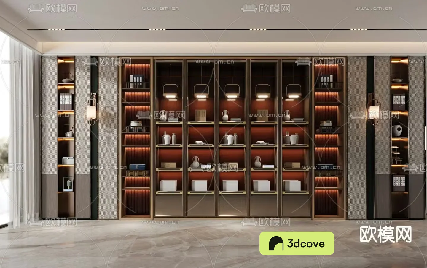 New Chinese style decorative cabinet tea cabinet