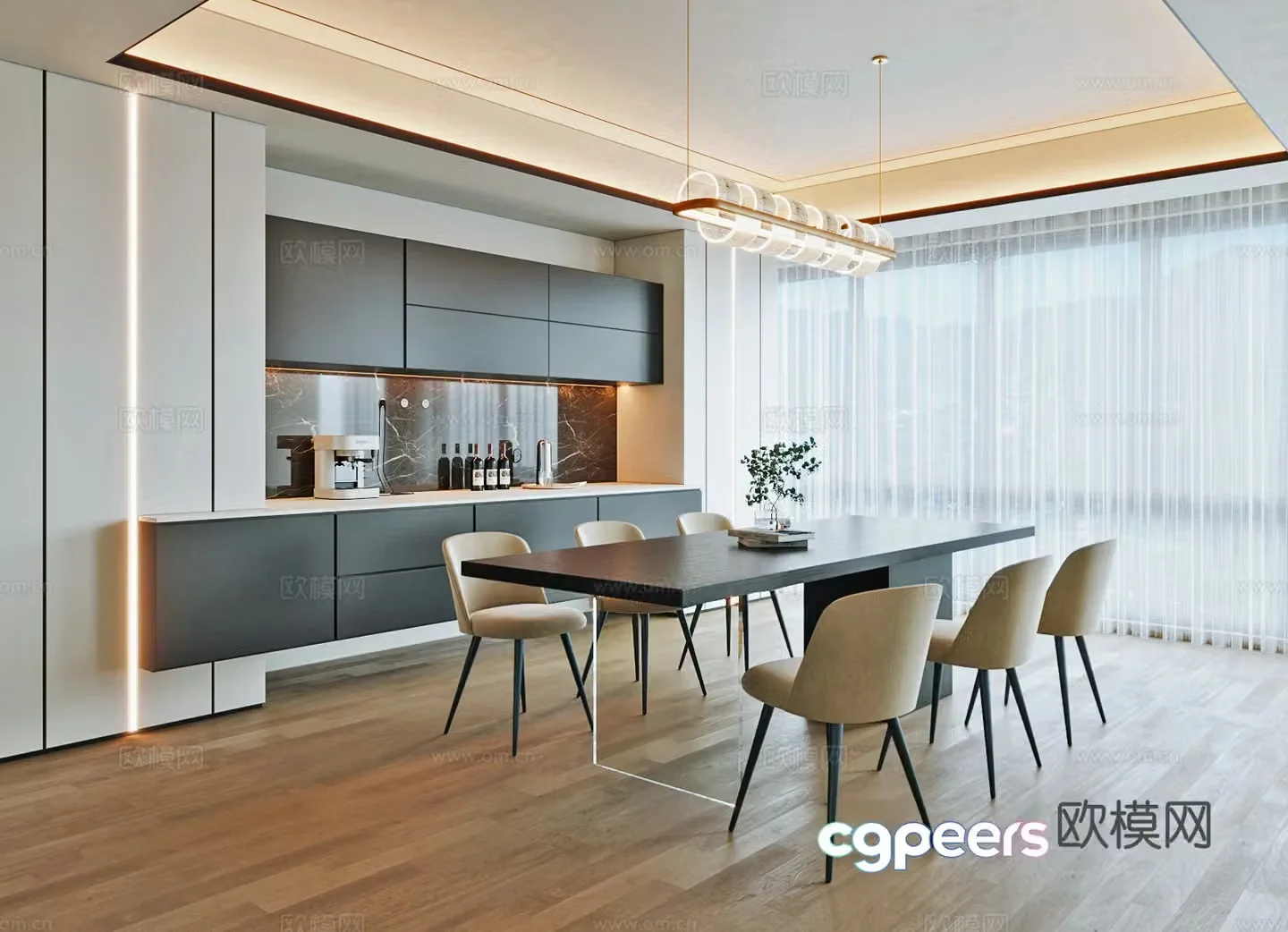 Modern Italian restaurant 3d model