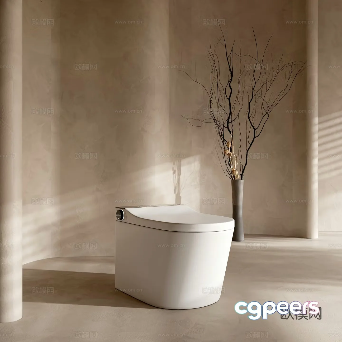 Modern smart toilet 3d model
