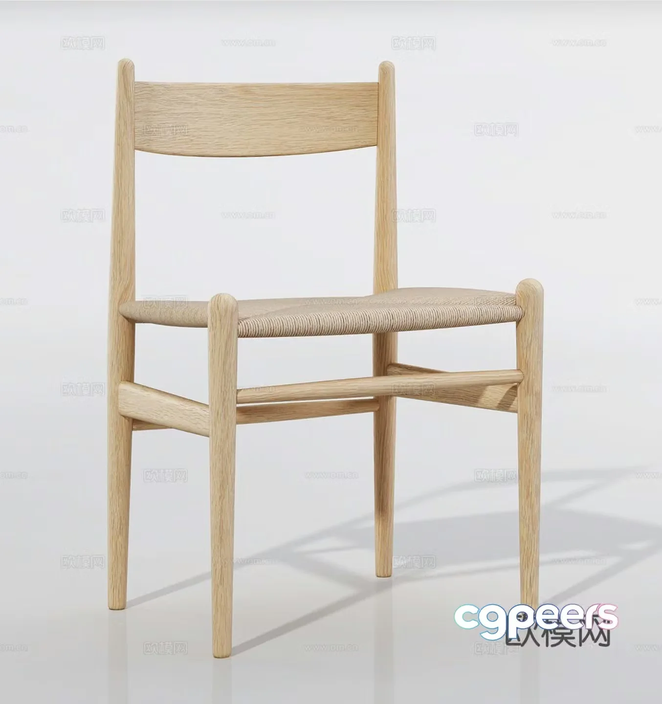 Log wind single chair dining chair leisure chair 3d model