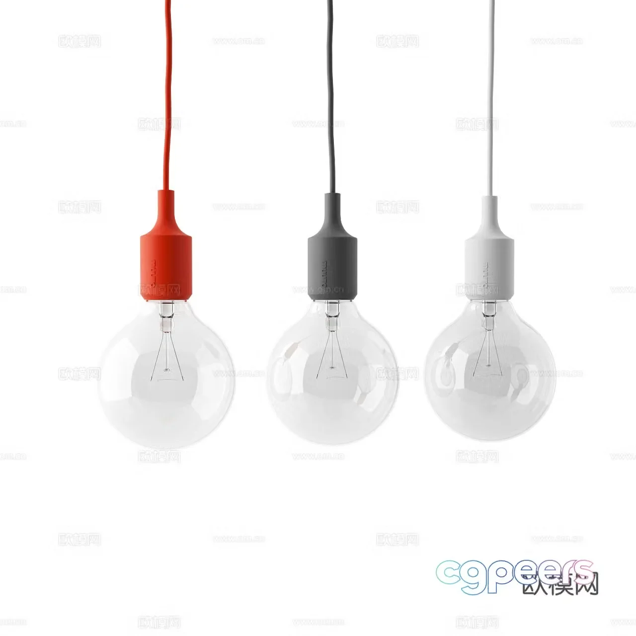 Muuto E27 Nordic Chandelier Minimalist Chandelier Light Bulb Chandelier Light Bulb 3D Model