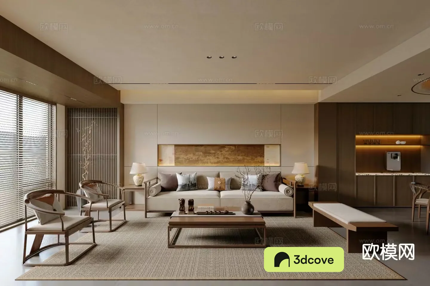 Song’s aesthetics New Chinese style living and dining room
