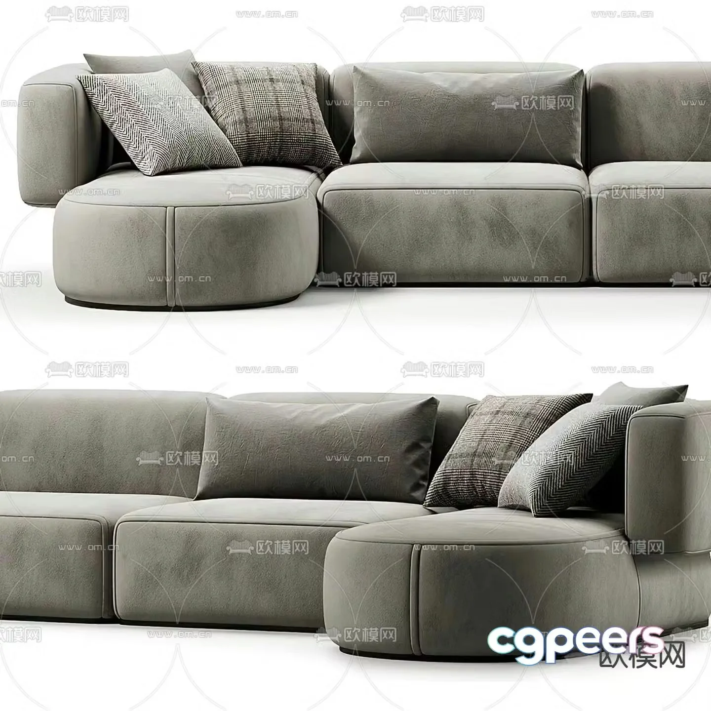 Modern corner sofa upholstered sofa 3d model