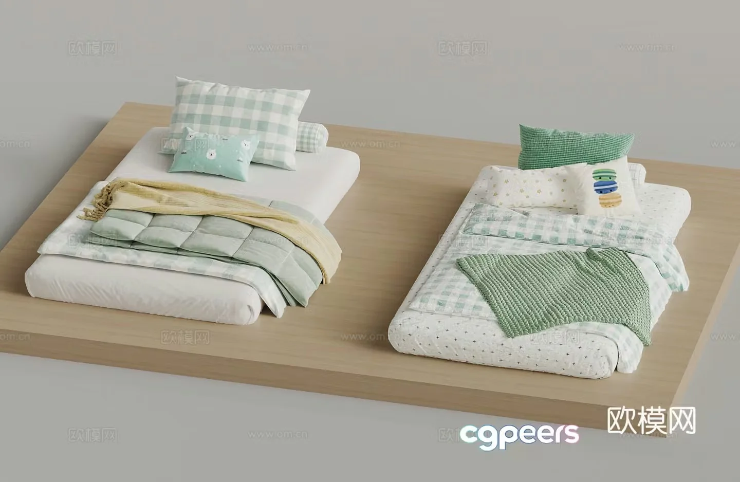 Other beds Modern double bed Bedding 3d model