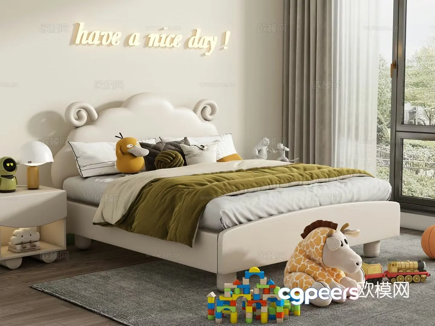 Modern children’s bed 3d model