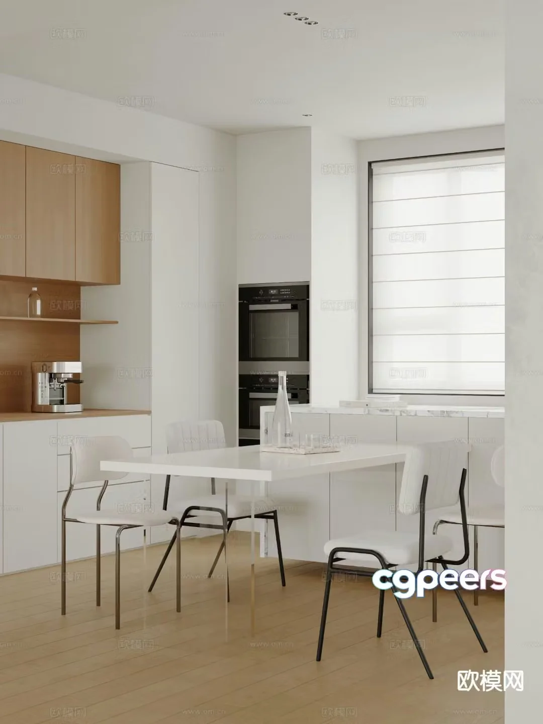 Modern island restaurant 3d model