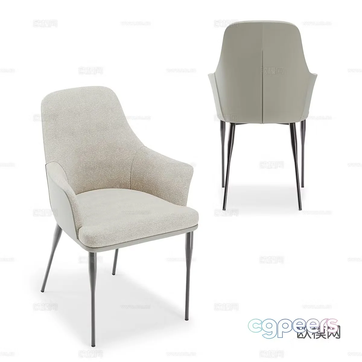 Modern simple single chair chair simple chair casual chair stool 3d model