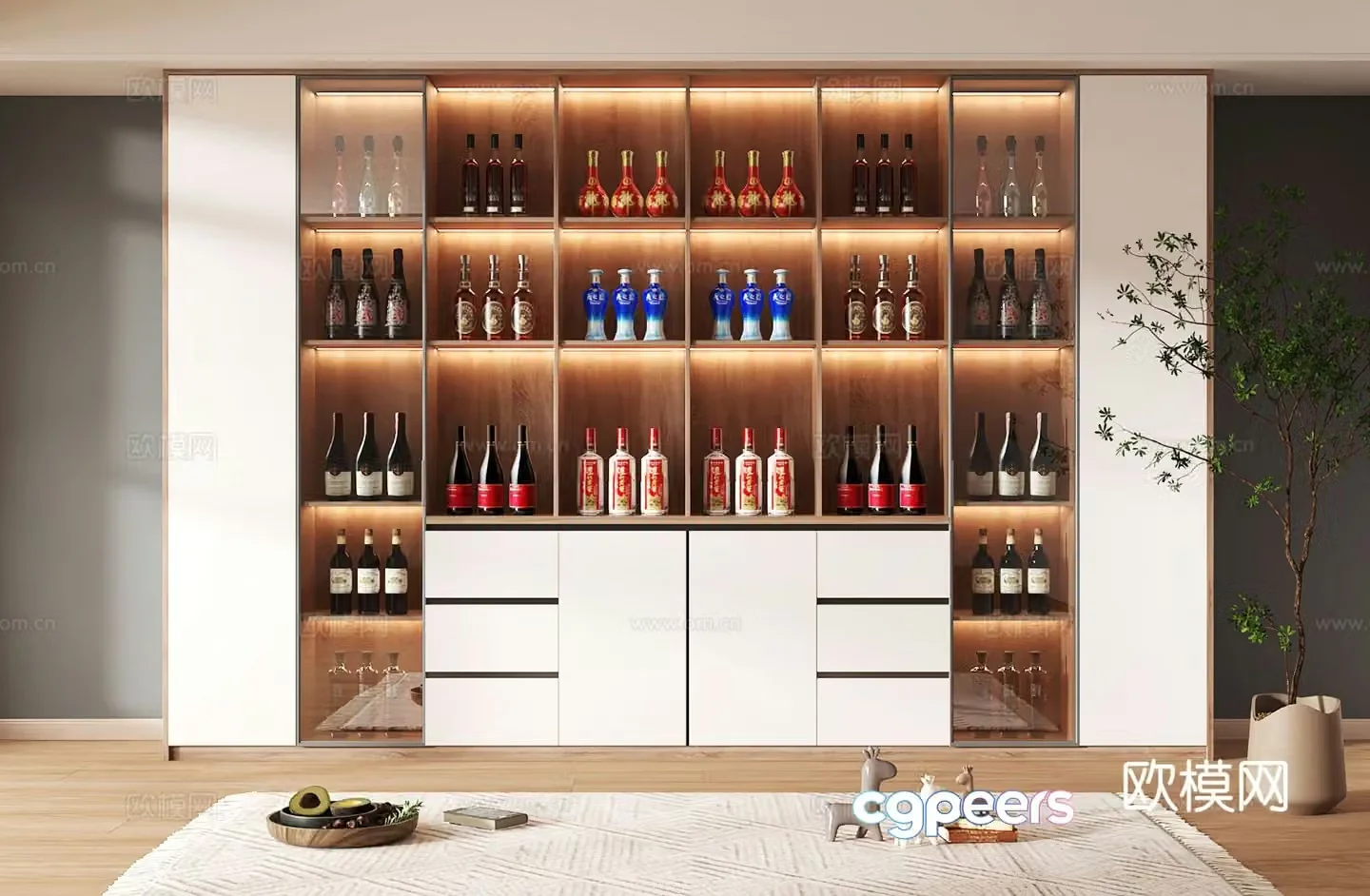 Wine cabinet design Wine cabinet red wine cabinet bar wine cabinet partition wine cabinet 3D model