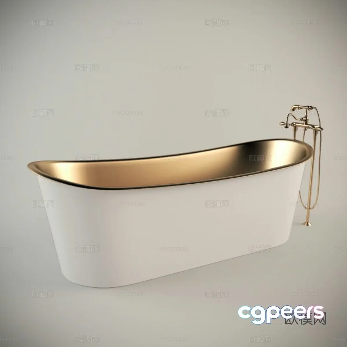 American bathtub independent bathtub light luxury bathtub 3d model