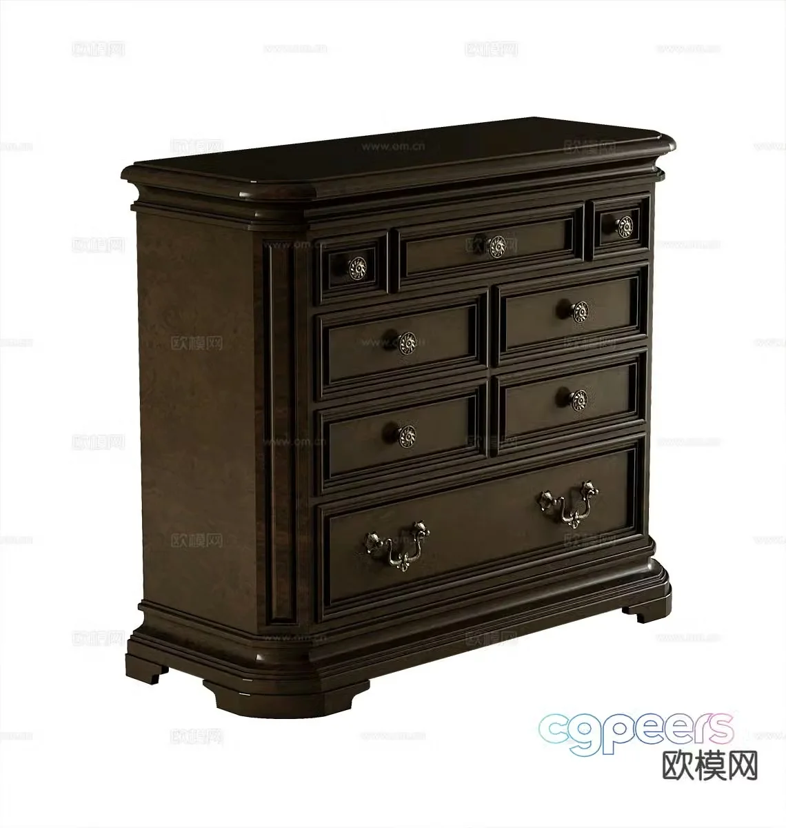 American style chest of drawers 3d model