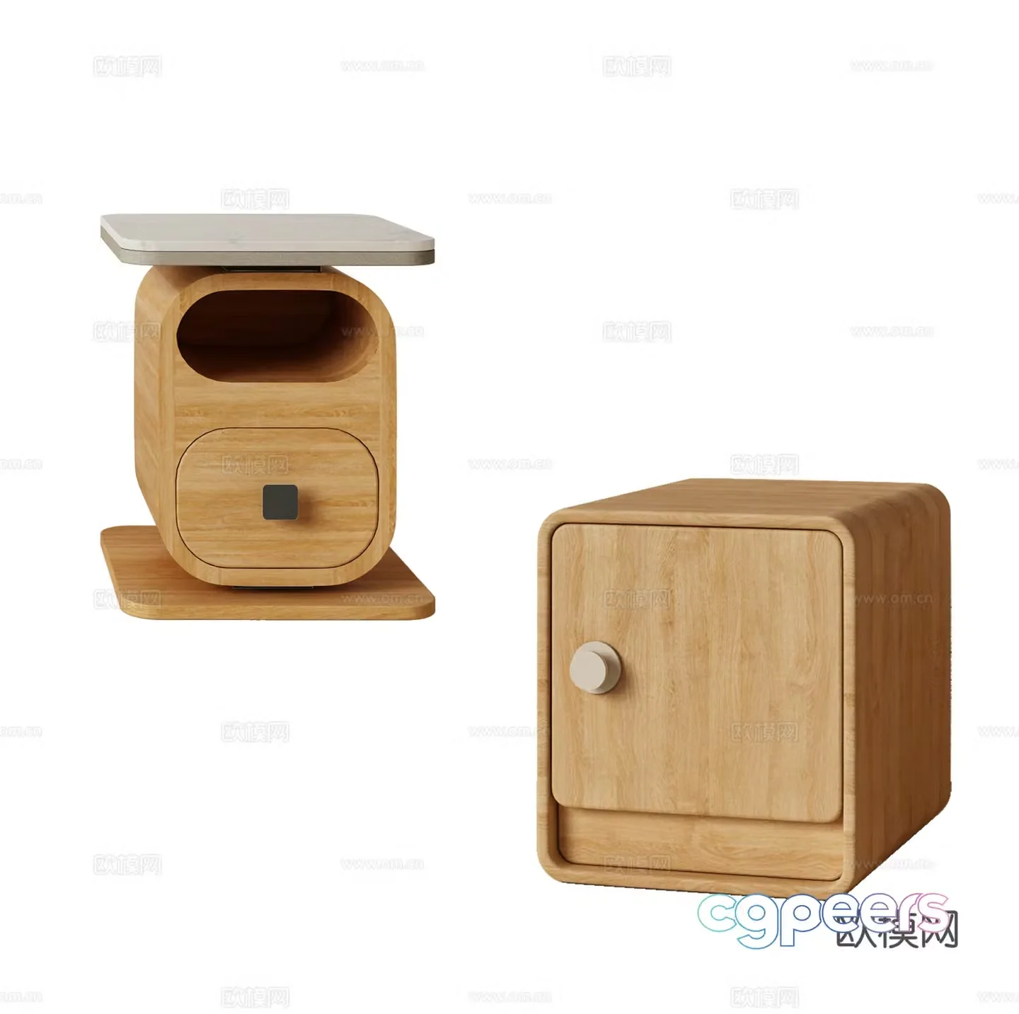 Nordic solid wood bedside table children’s room bedside table finished bedside table side table corner table 3D model