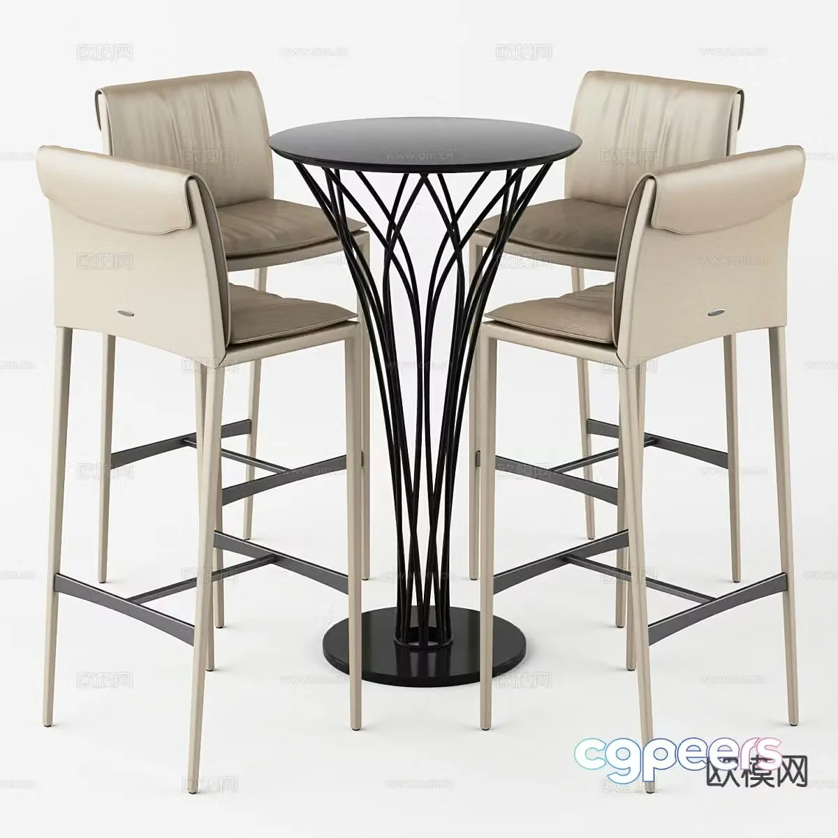 Modern bar stool bar stool high stool 3d model
