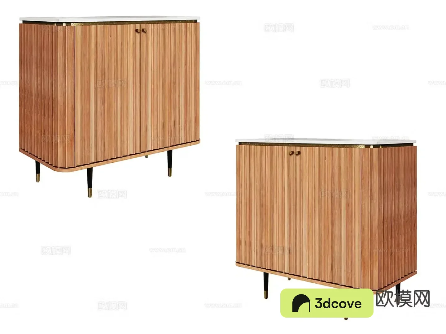 Nordic low cabinet entrance cabinet 3D model