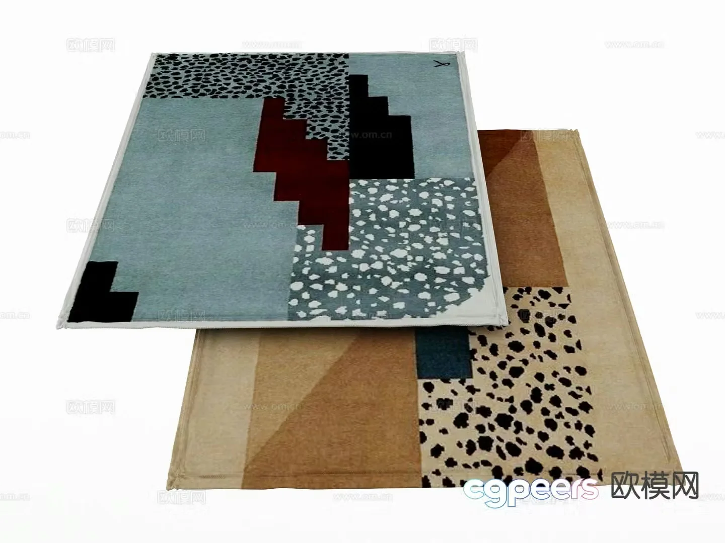 Wabi-sabi carpet square rug 3d model
