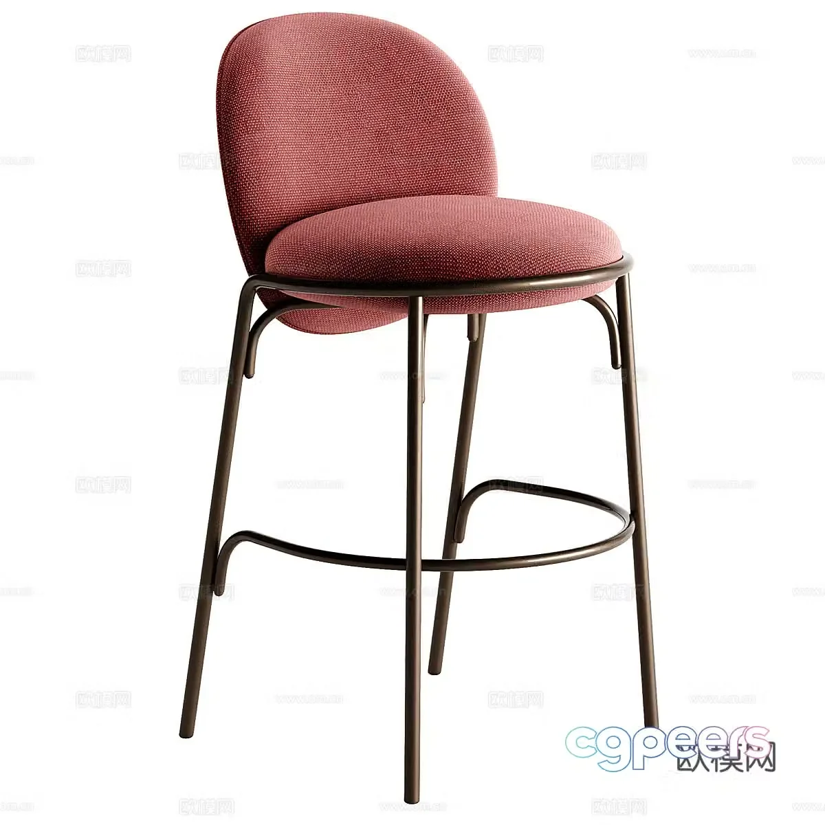 Fabric bar chair Wrought iron bar chair Metal bar chair Leisure bar chair Bar chair Decorative bar chair 3D model