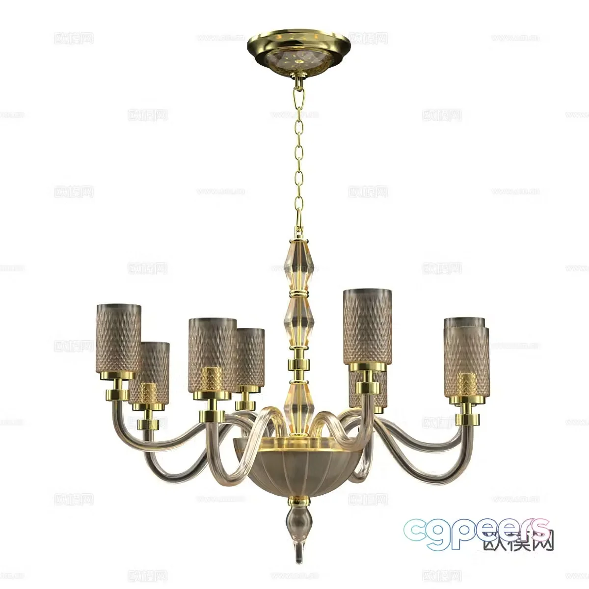 French chandelier living room chandelier 3d model