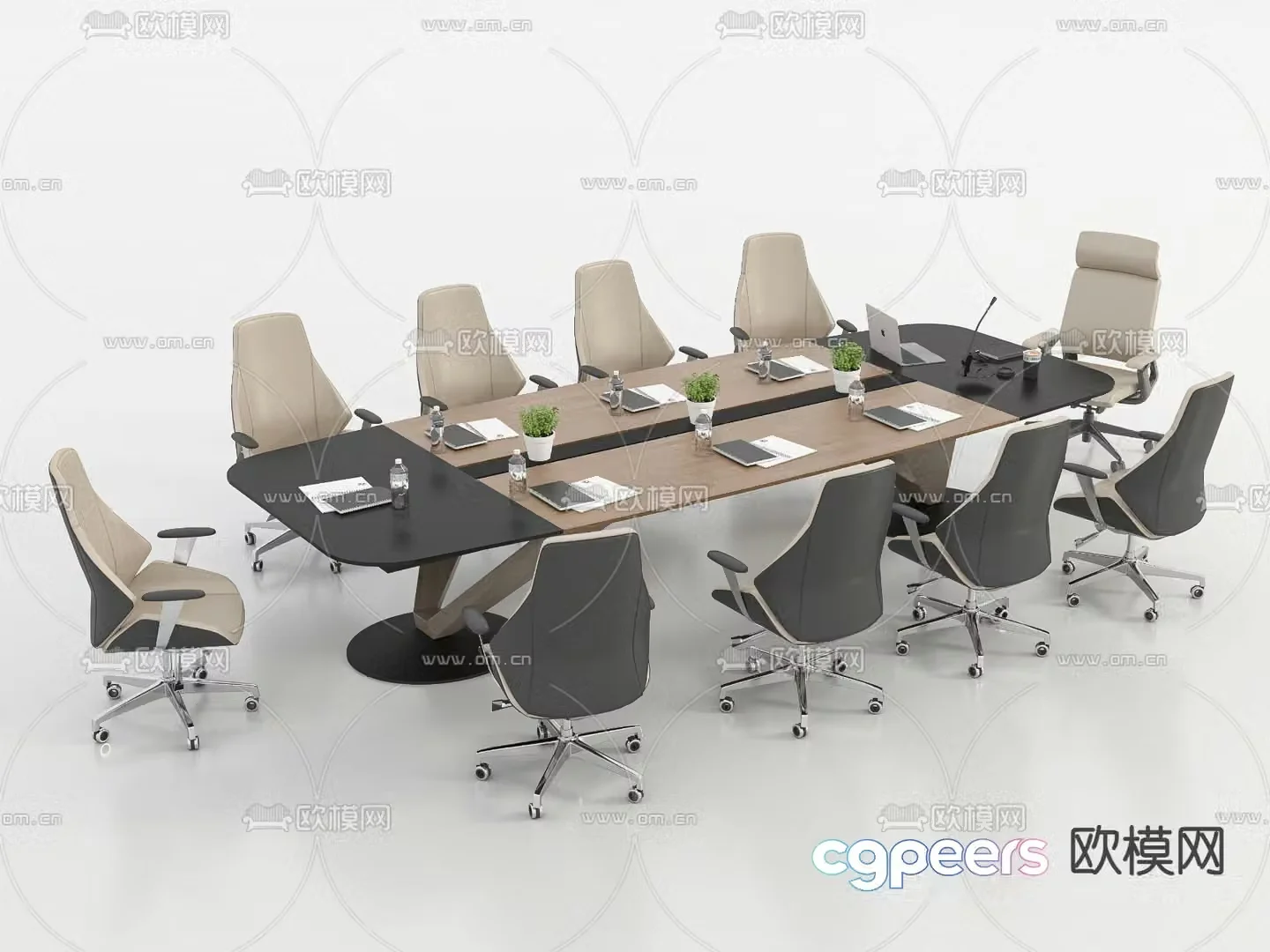 Conference tables and chairs 3d model