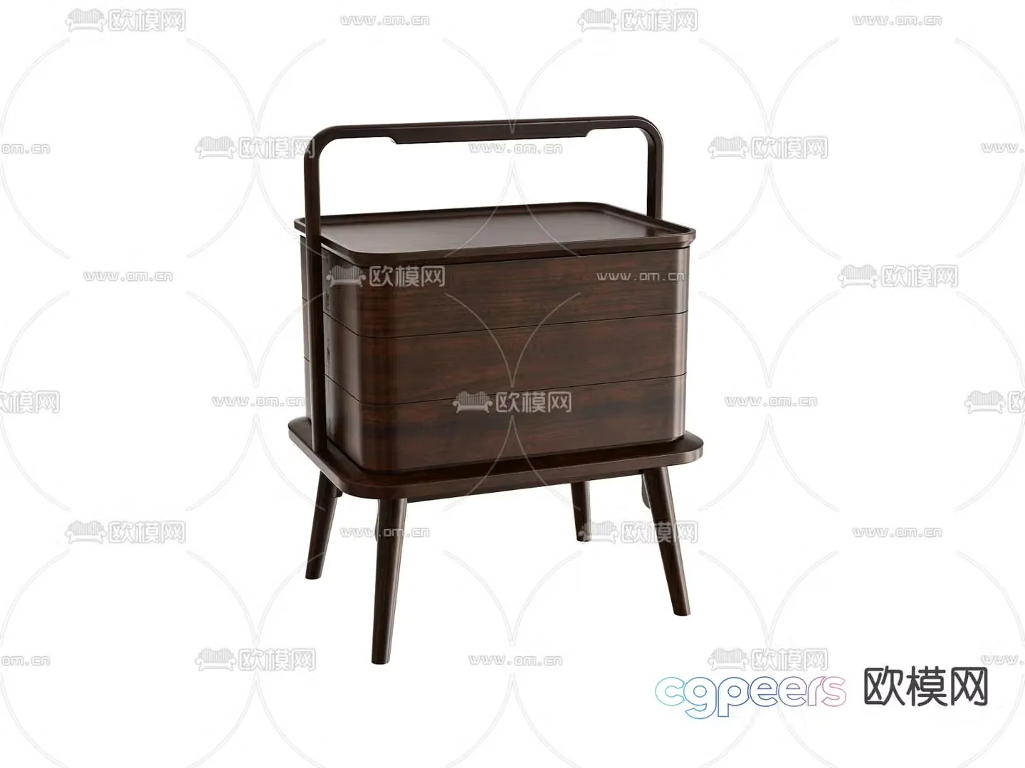 New Chinese style bedside table 3d model