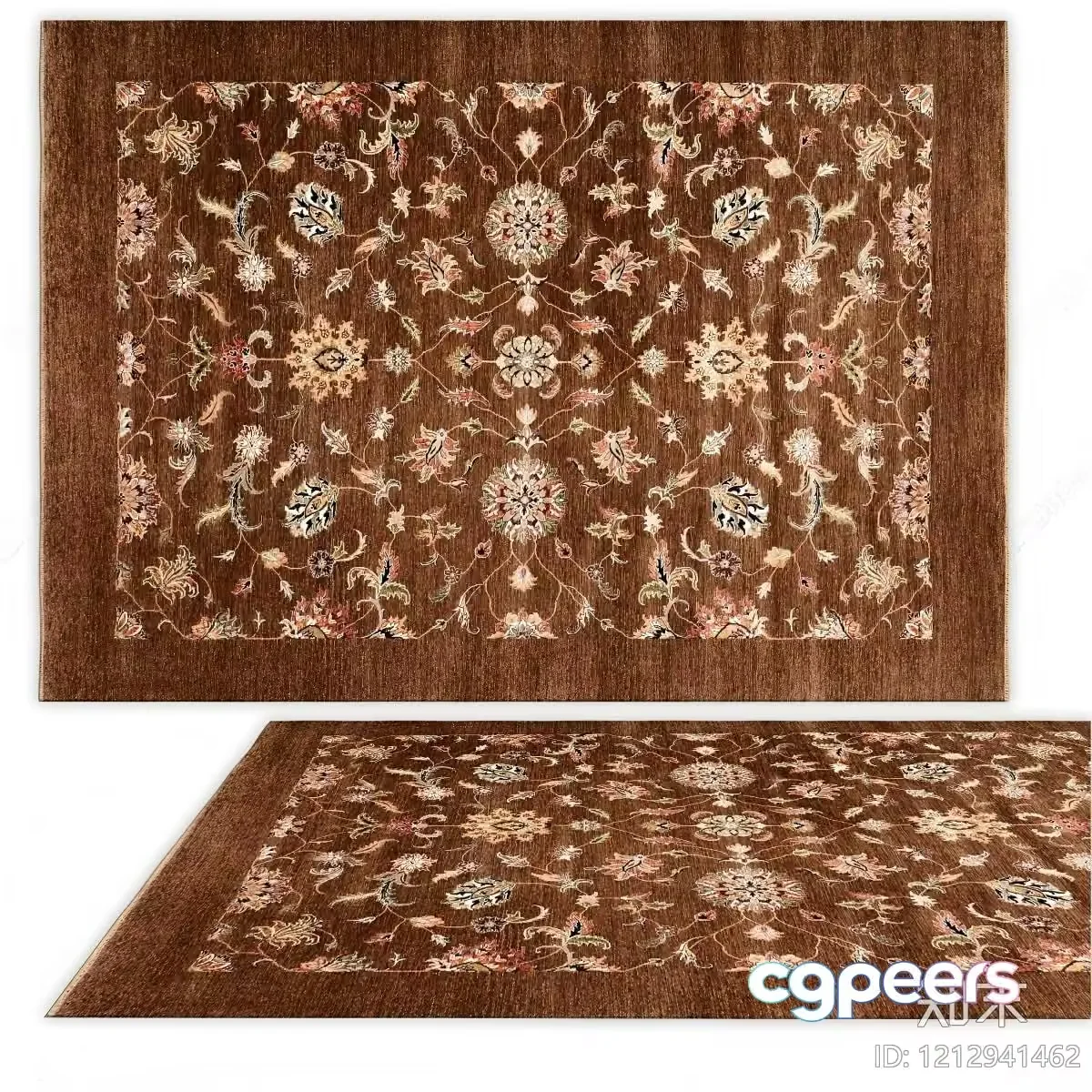 Traditional Brown Rug 3D Model – 14130 – VRAY Render
