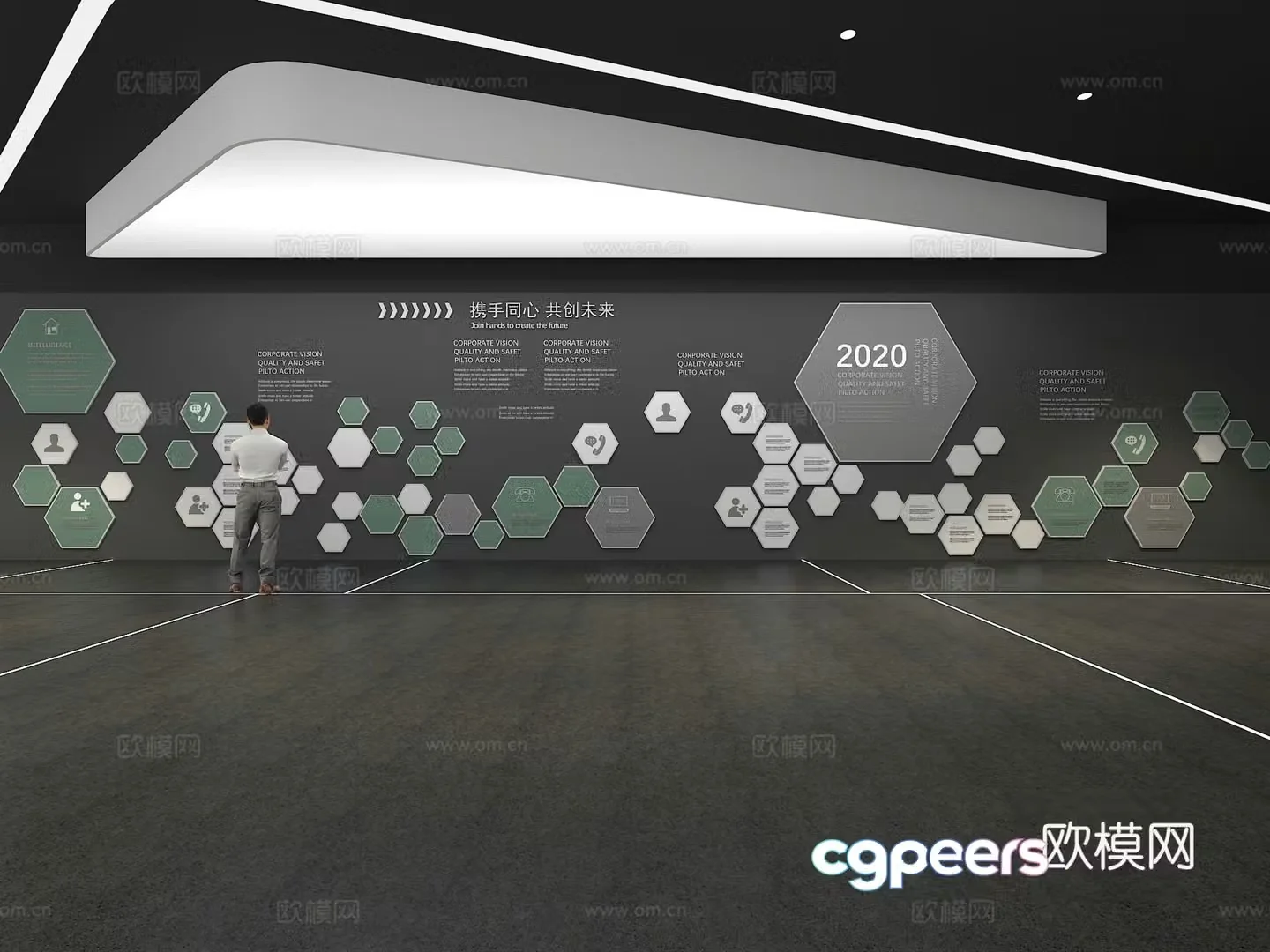 Cultural wall Corporate culture wall Display wall Theme wall Exhibition hall Campus culture Corridor 3D model