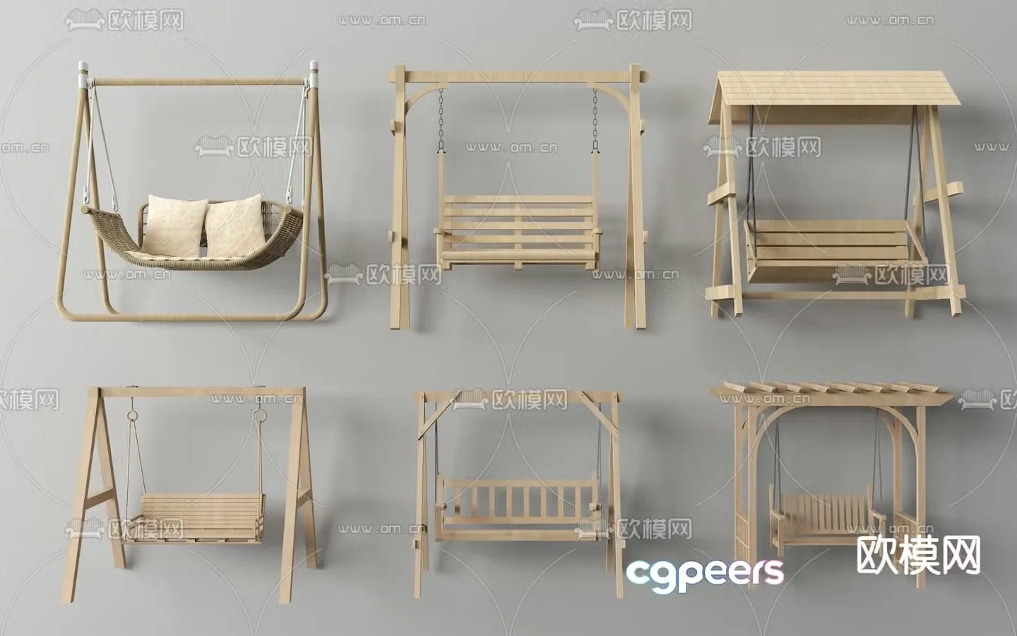 Modern cradle chair swing chair 3d model
