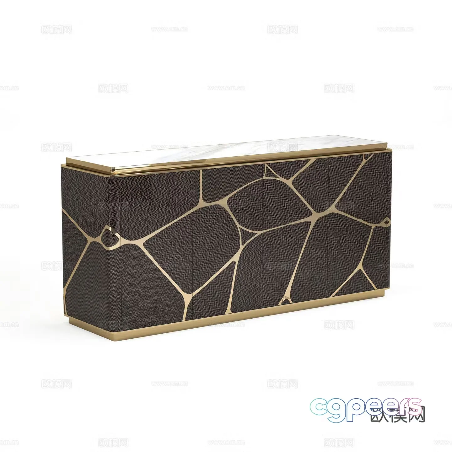 Light luxury side cabinet 3D model of entrance cabinet