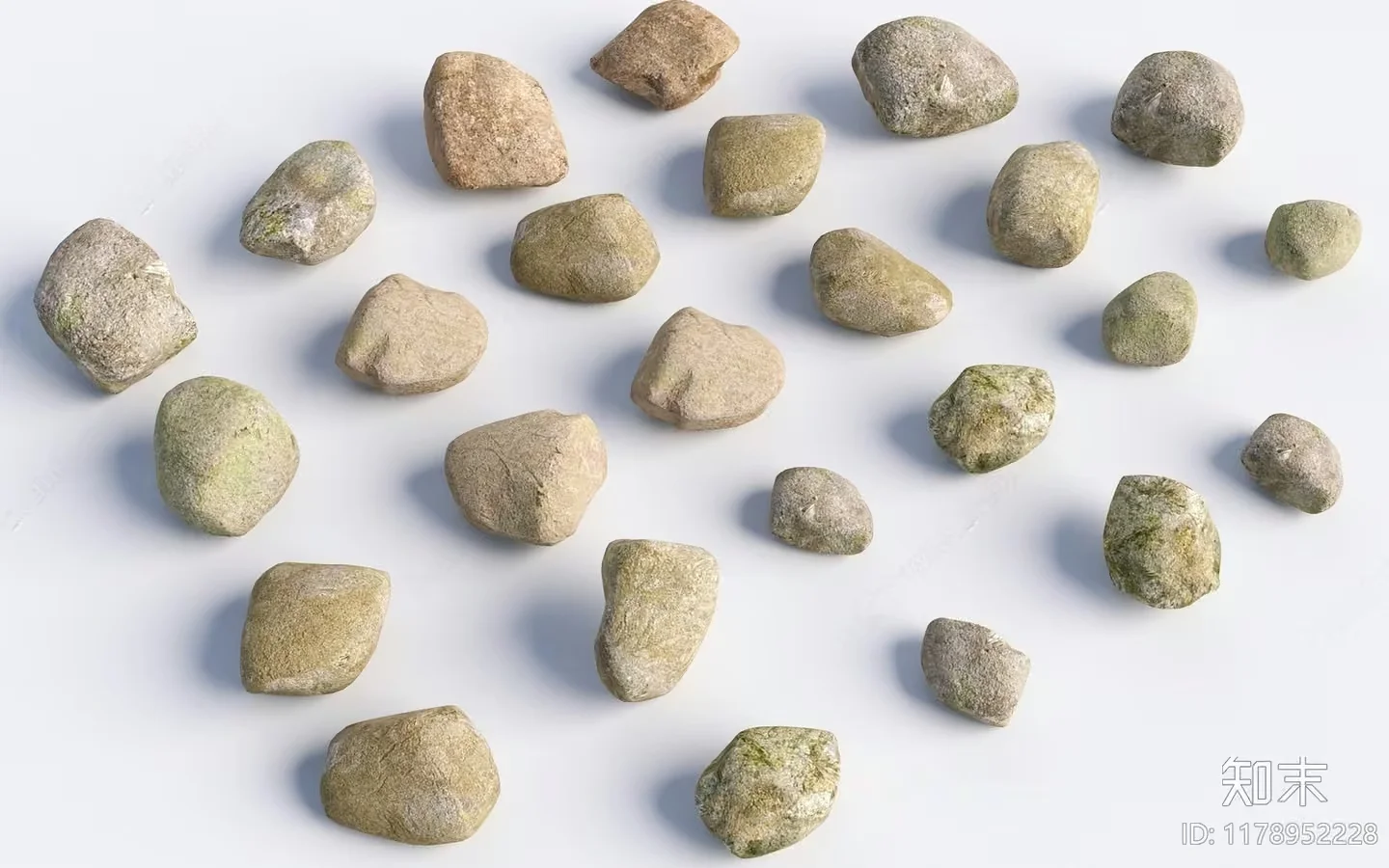 Small Rocks 3D Model – 6433 – VRAY Render