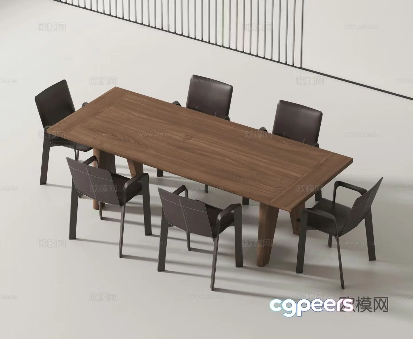 Modern dining table and chair 3d model
