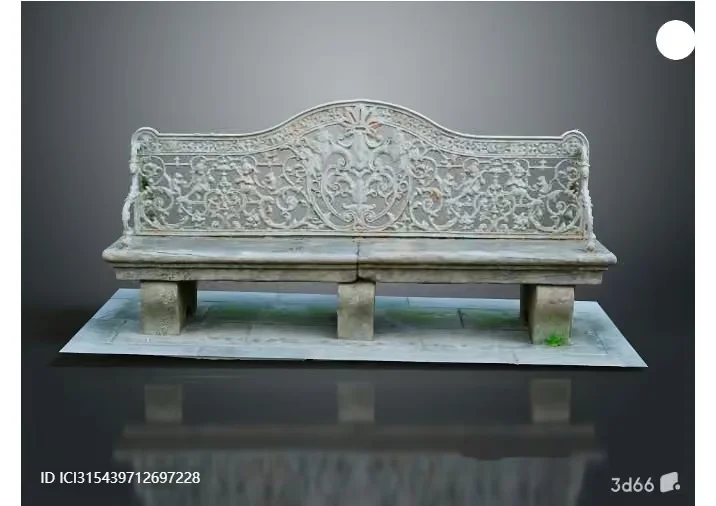 An Ornate Bench 3D Model – 302 – VRAY Render