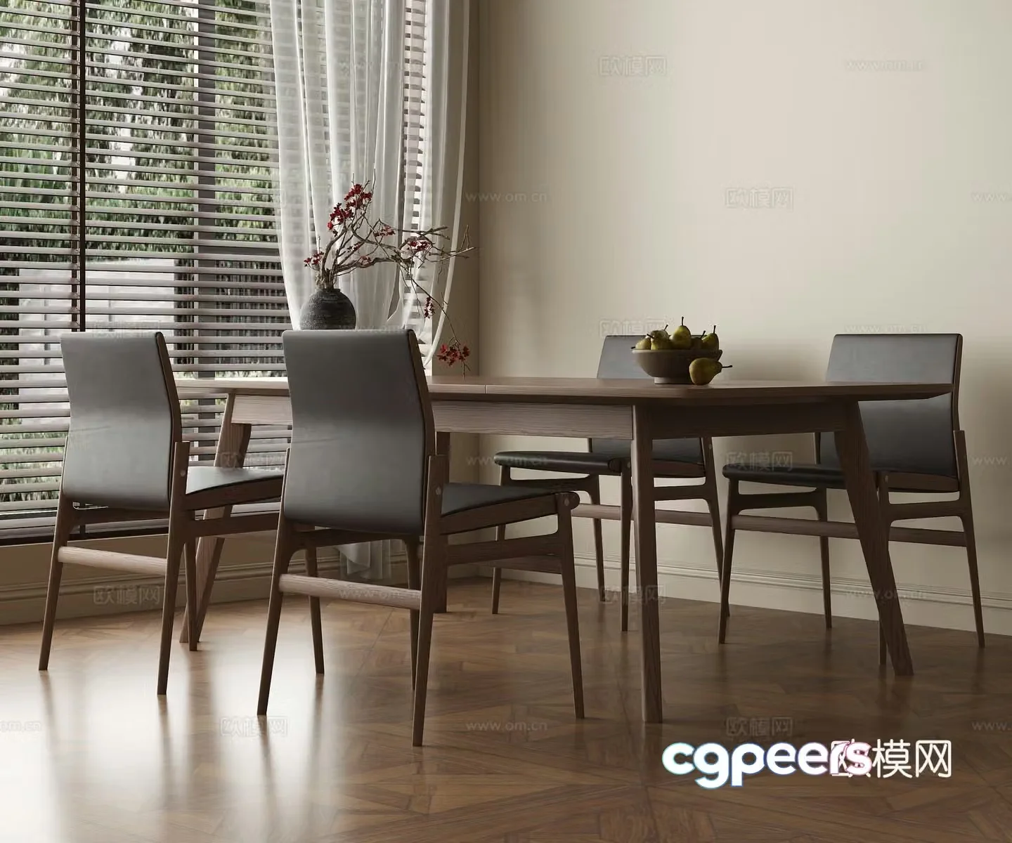 Middle-aged home restaurant ownerless light restaurant open restaurant 3d model