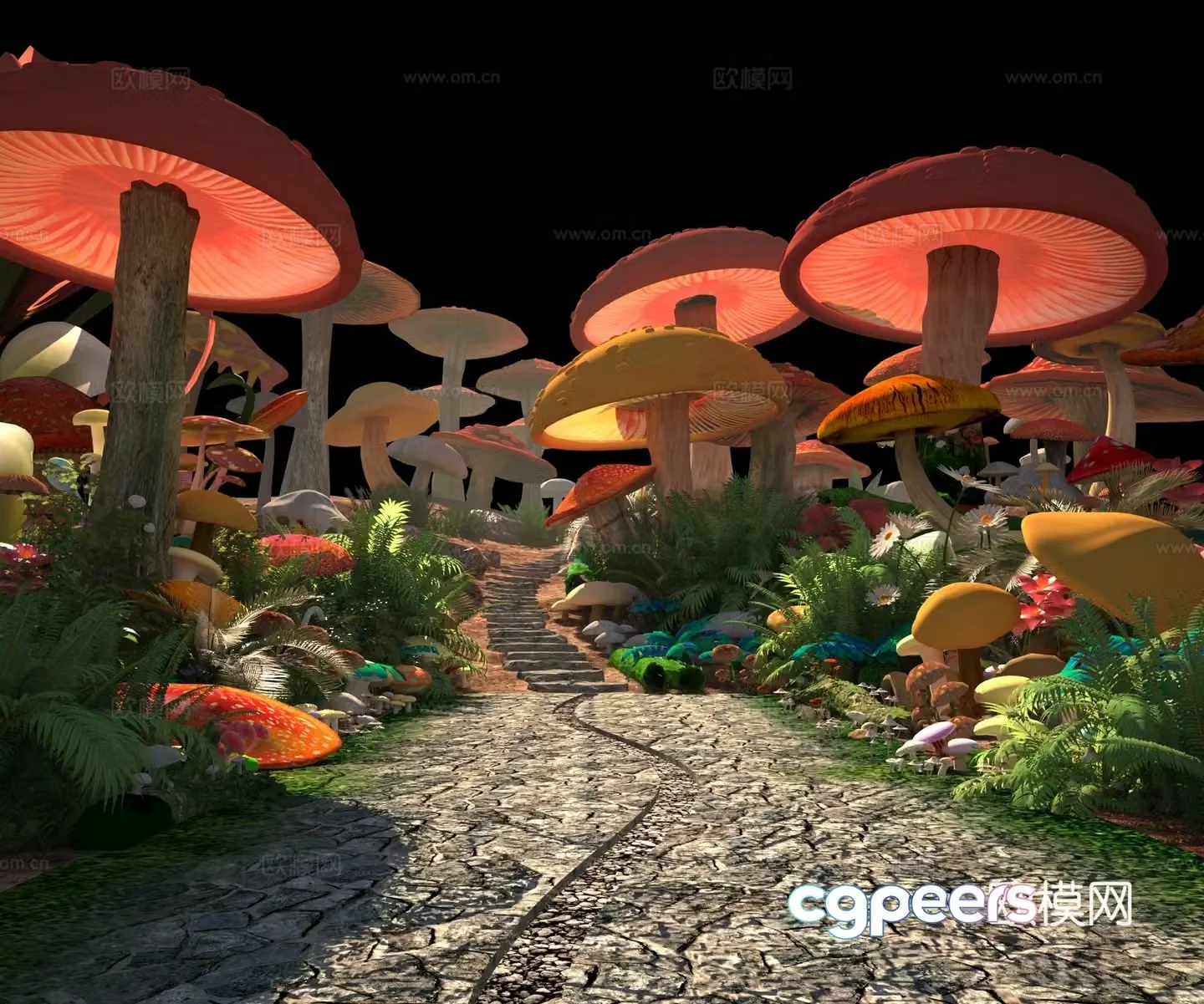 Mushroom Forest Mushroom House 3D Model