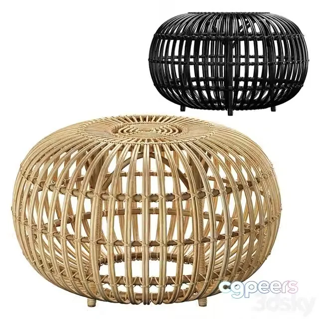 3ds Max Free – Sika-Design Franco Albini Ottoman, table rattan