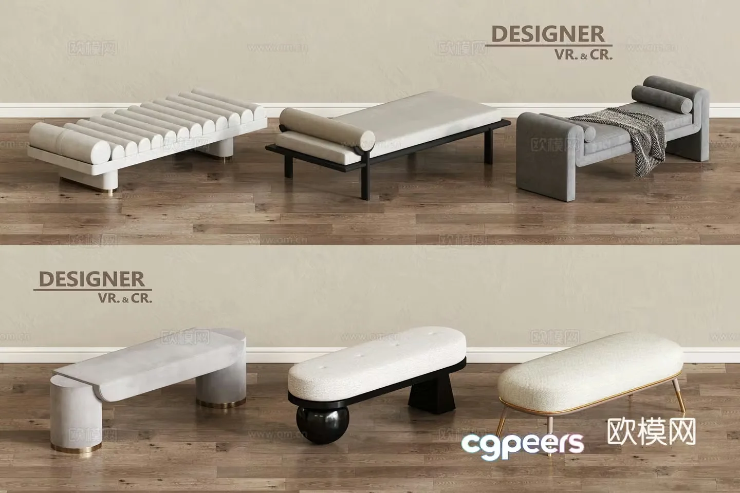 Modern Sofa Bench 3d model