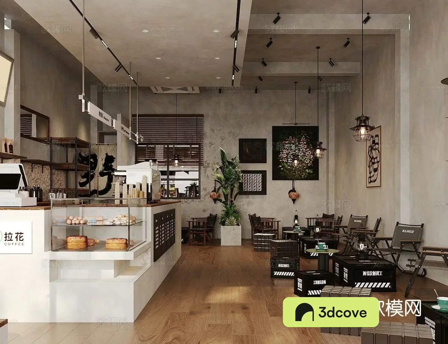 Industrial style coffee shop