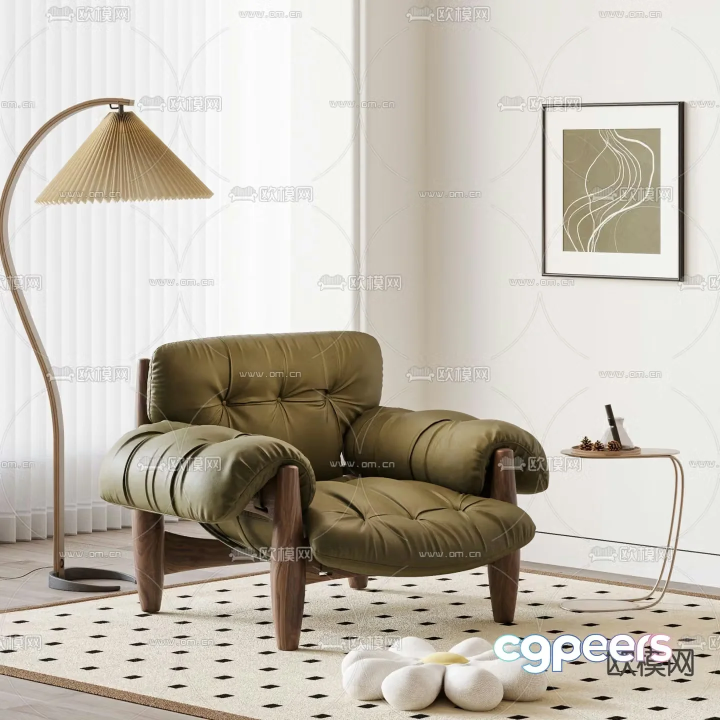 Medieval style sofa chair leisure chair 3d model