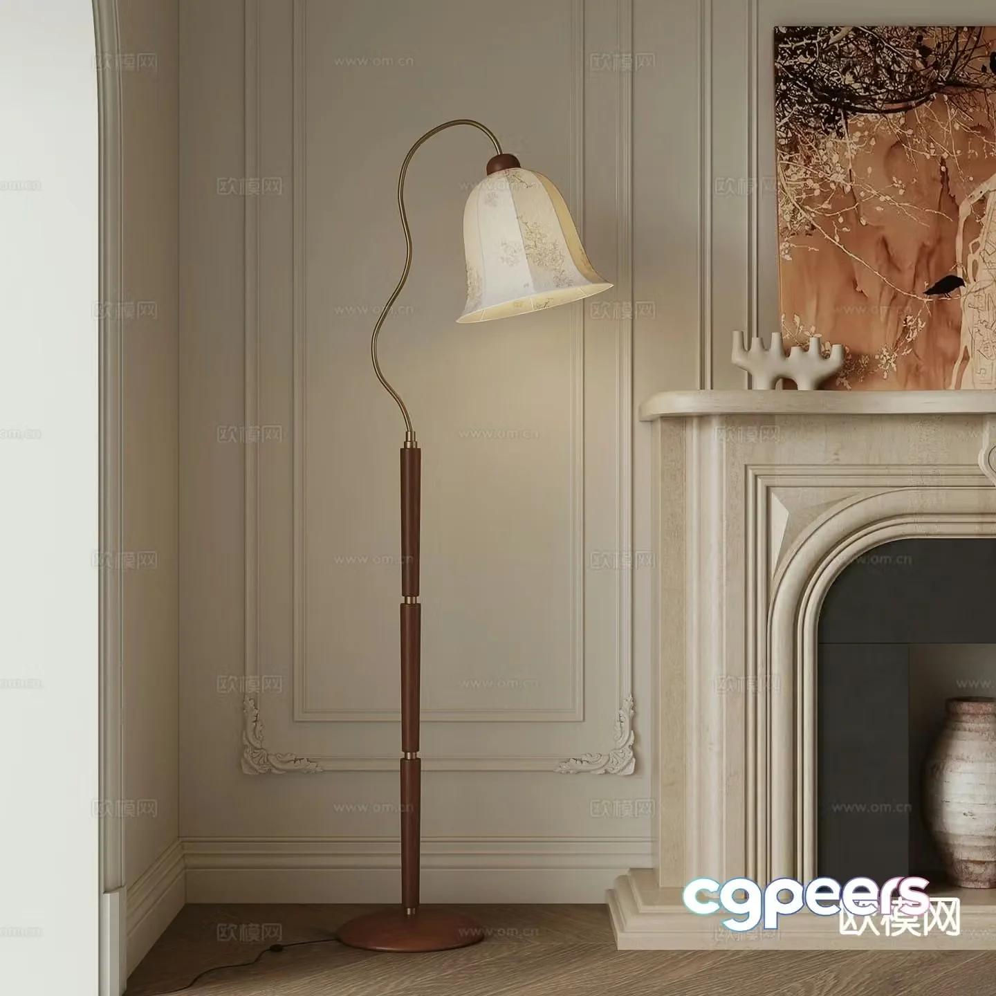 Middle-aged floor lamp 3d model