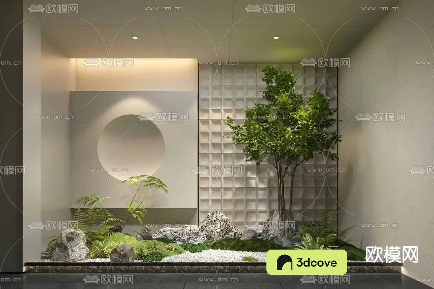 Modern potted plants indoor landscape