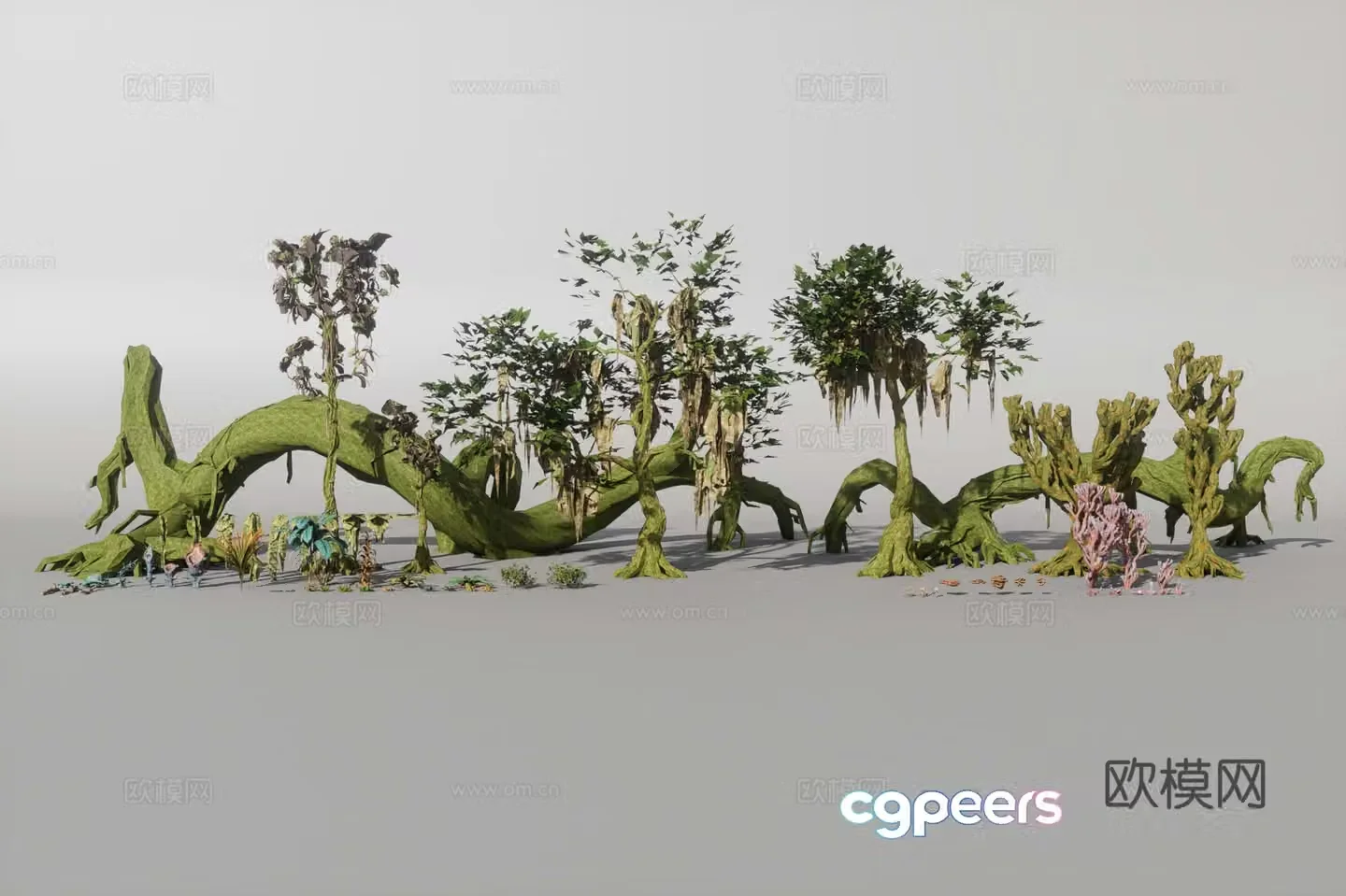 3d model of trees flowers and plants