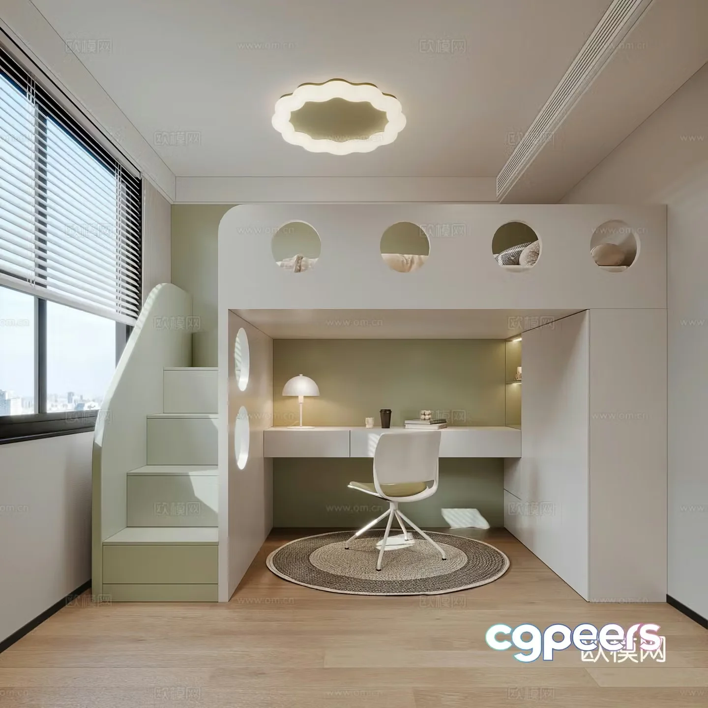 Modern children’s room bedroom 3d model