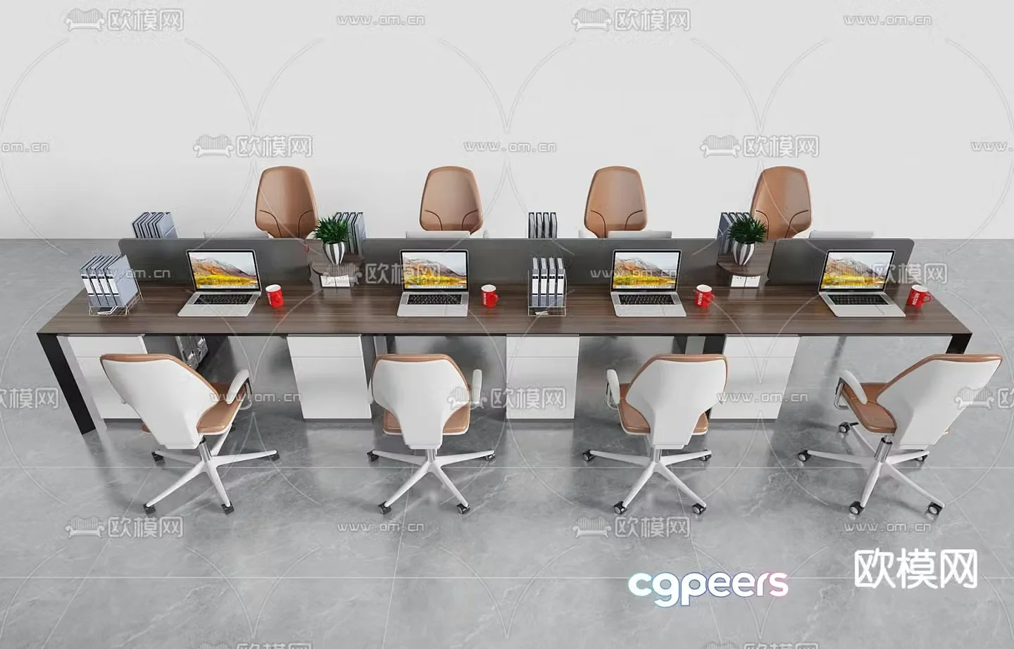 Office desk and chair desk 3d model