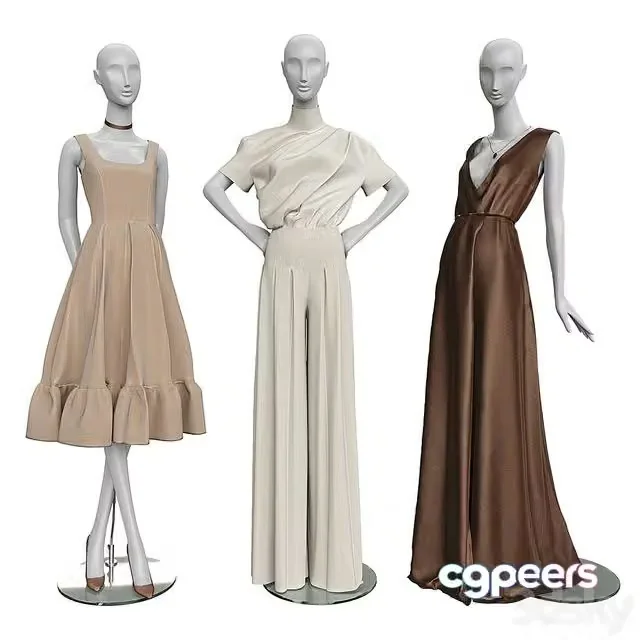 3ds Max Free – Women’s clothing on mannequins