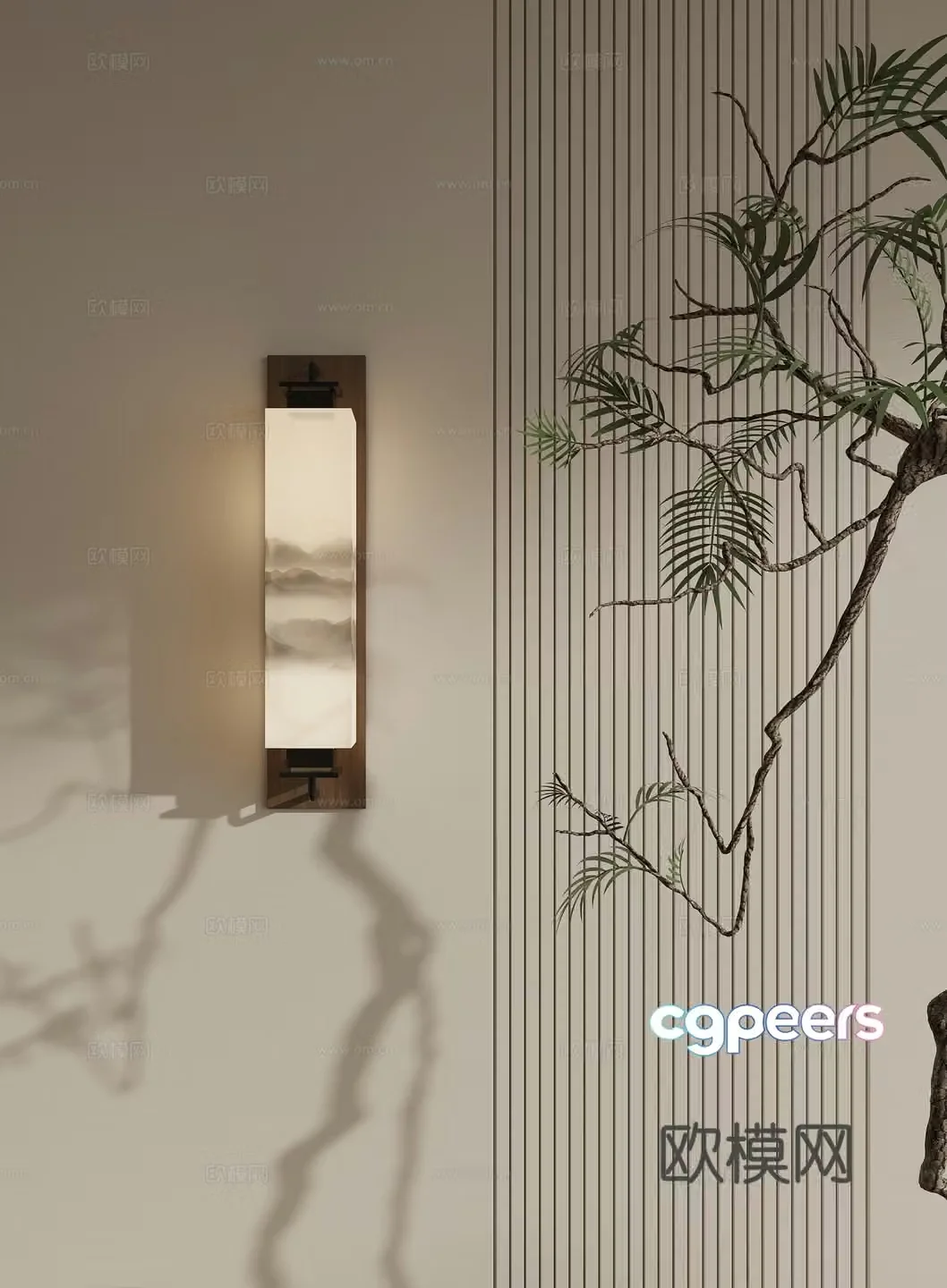 New Chinese wall light 3D model